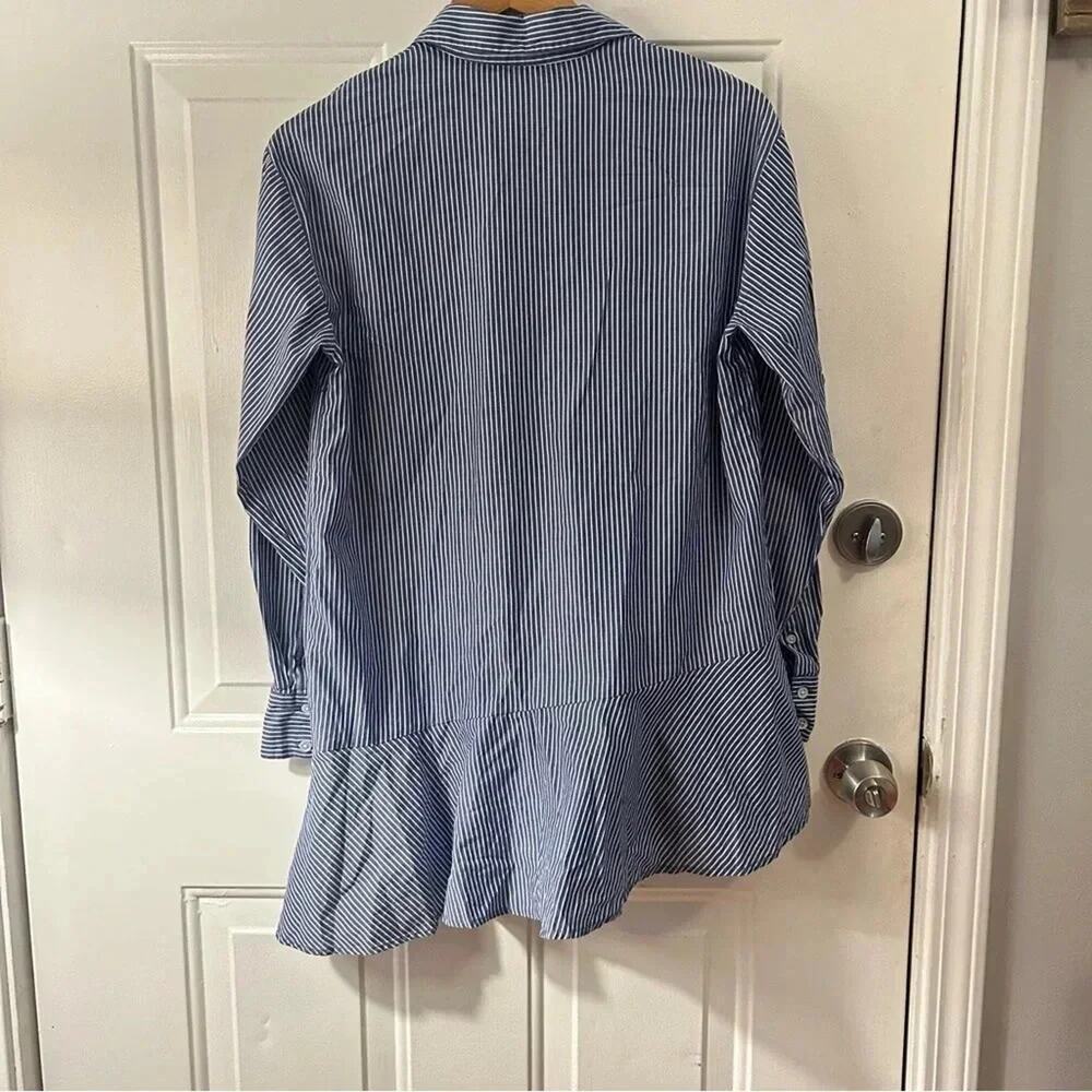 Veronica Beard • Gilda Assymetrical Button Down Hem Tunic Blouse - Picture 9 of 11